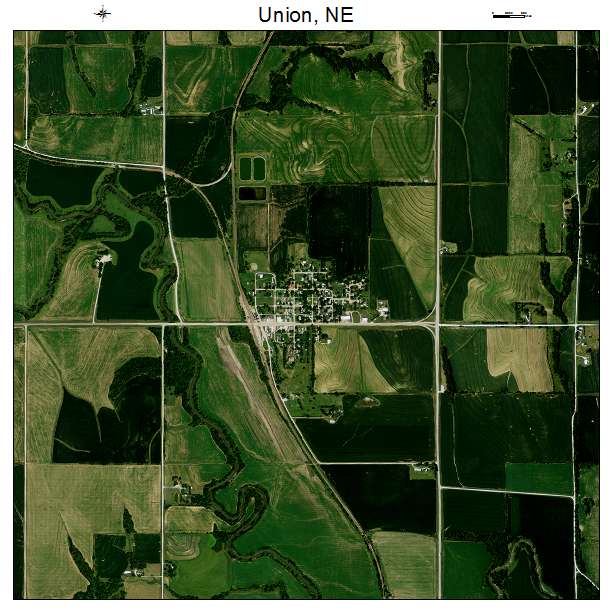 Union, NE air photo map