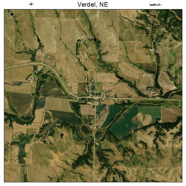 Verdel, NE air photo map
