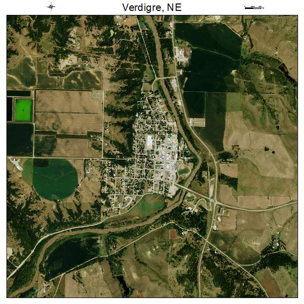 Verdigre, NE air photo map