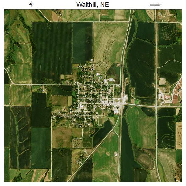 Walthill, NE air photo map