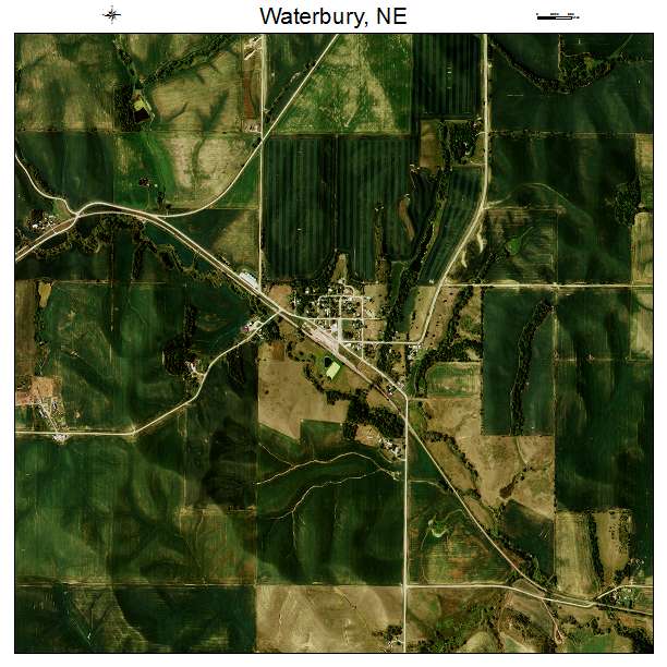 Waterbury, NE air photo map