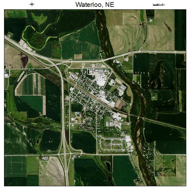 Waterloo, NE air photo map