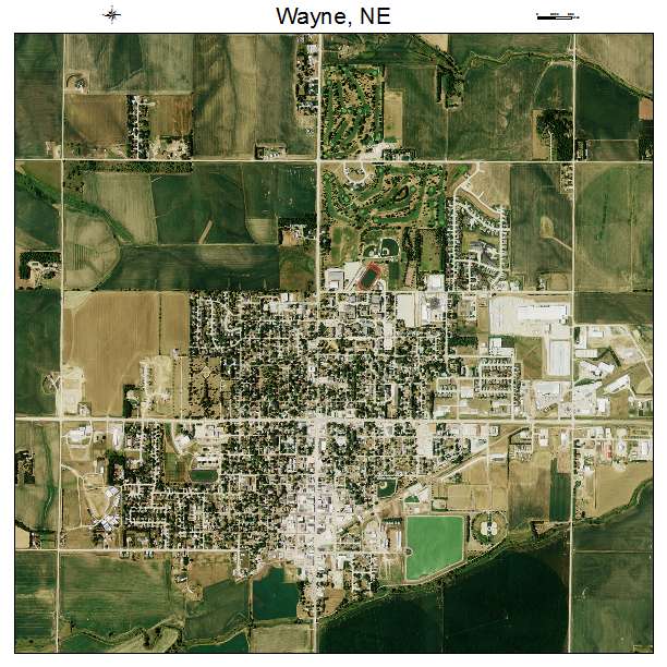 Wayne, NE air photo map