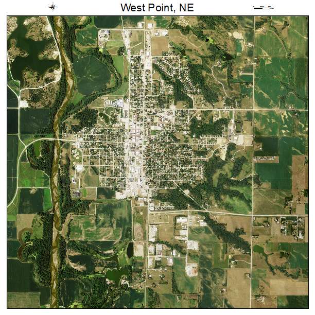 West Point, NE air photo map
