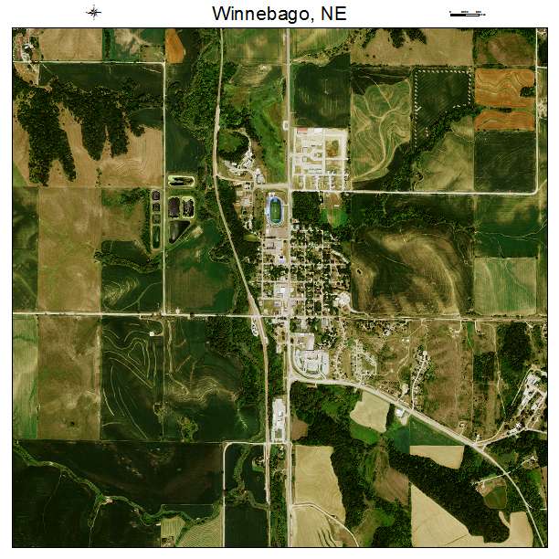 Winnebago, NE air photo map