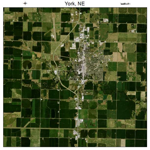 York, NE air photo map