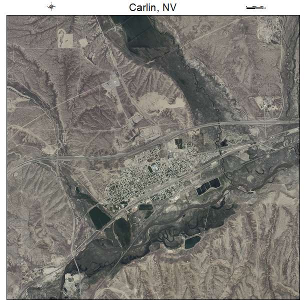 Carlin, NV air photo map