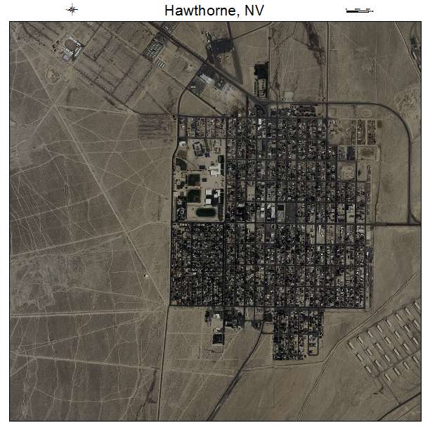 Hawthorne, NV air photo map
