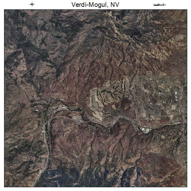 Verdi Mogul, NV air photo map