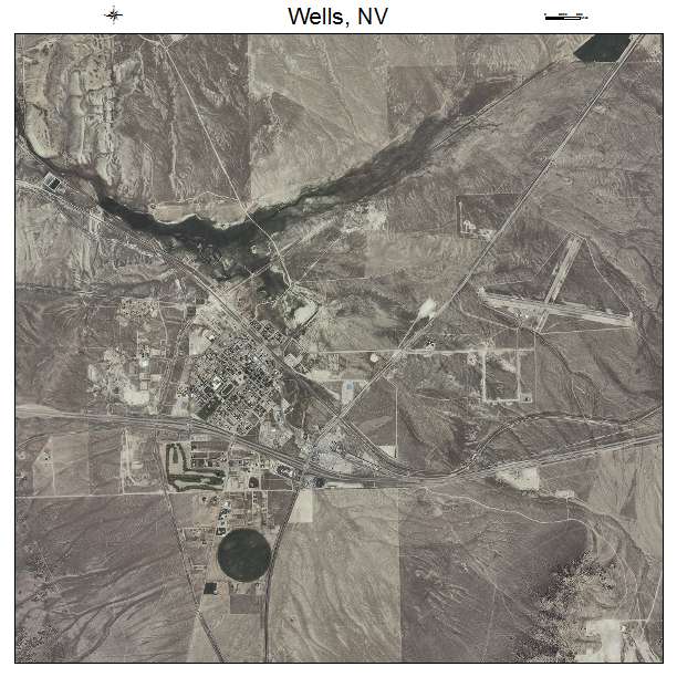 Wells, NV air photo map