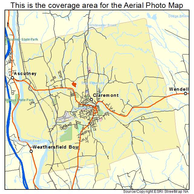 Claremont, NH location map 