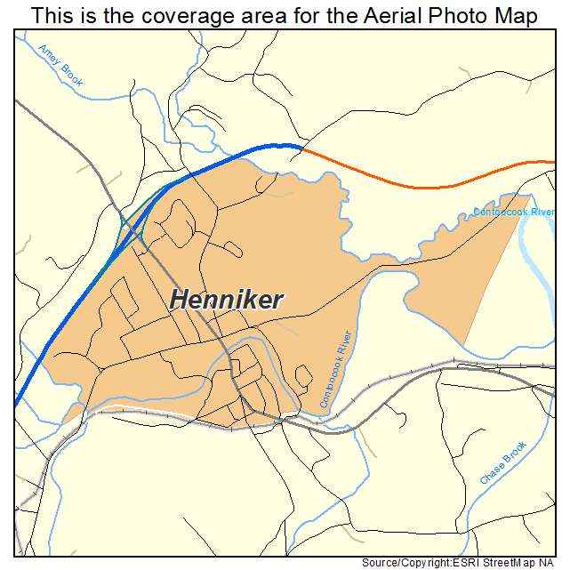 Henniker, NH location map 
