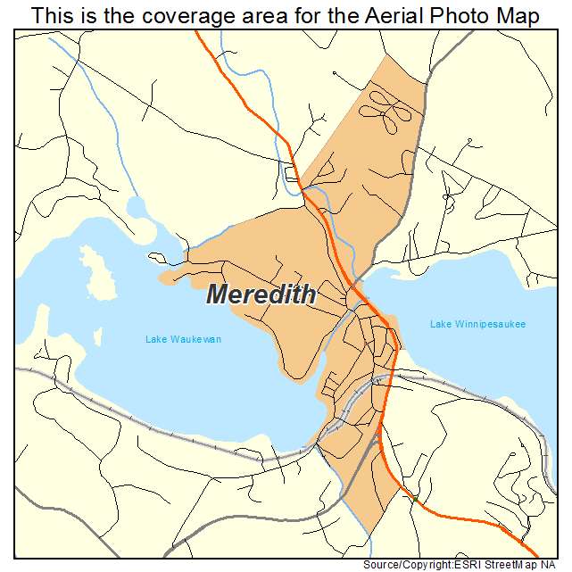 Meredith, NH location map 