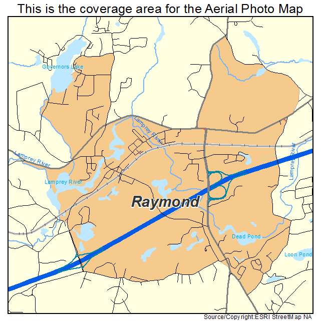 Raymond, NH location map 