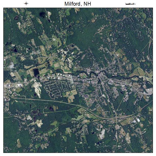 Milford, NH air photo map