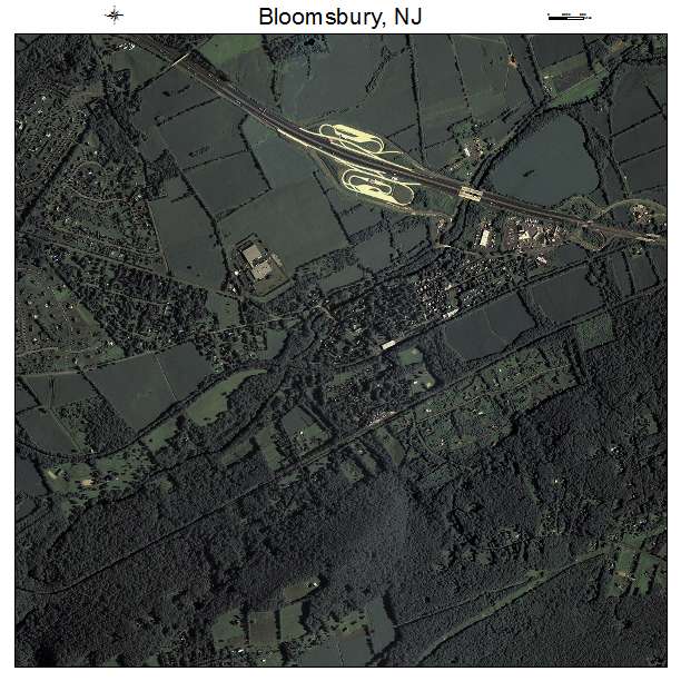 Bloomsbury, NJ air photo map