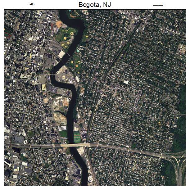 Bogota, NJ air photo map