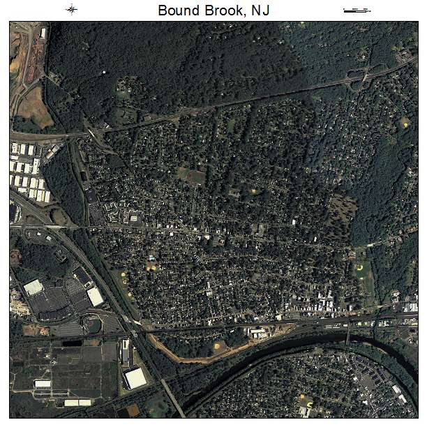 Bound Brook, NJ air photo map