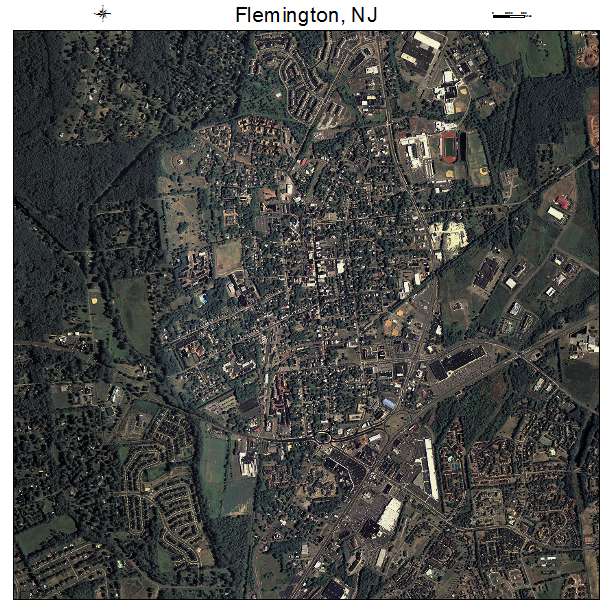 Aerial Photography Map of Flemington, NJ New Jersey