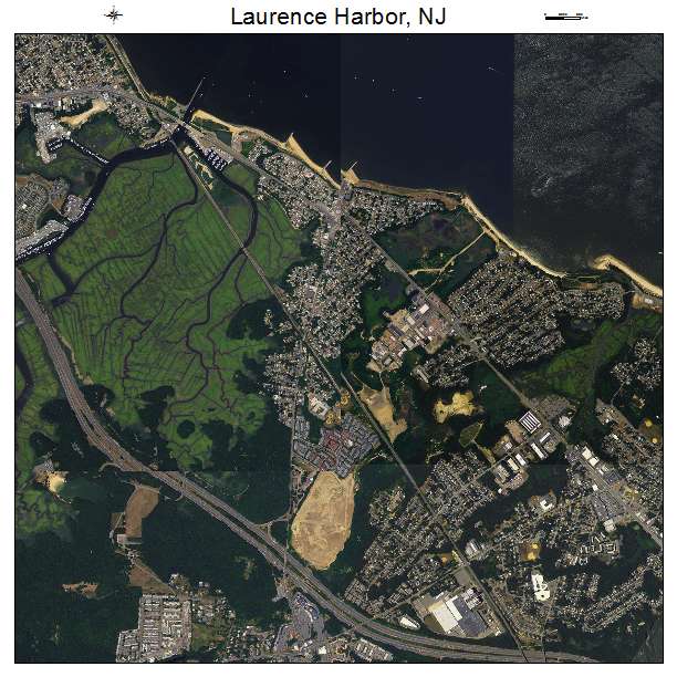 Laurence Harbor, NJ air photo map