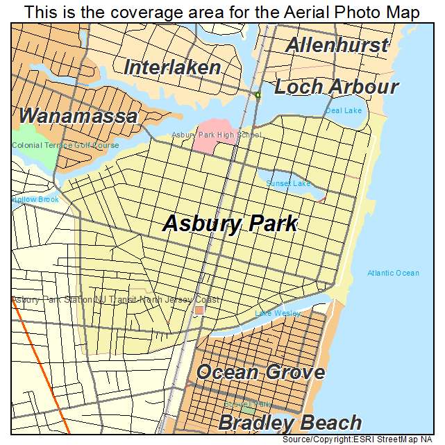 Asbury Park, NJ location map 