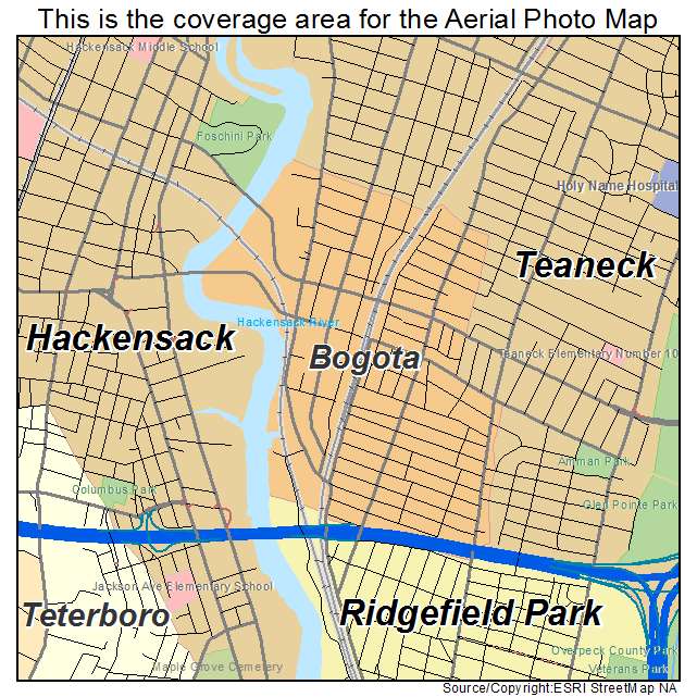 Bogota, NJ location map 