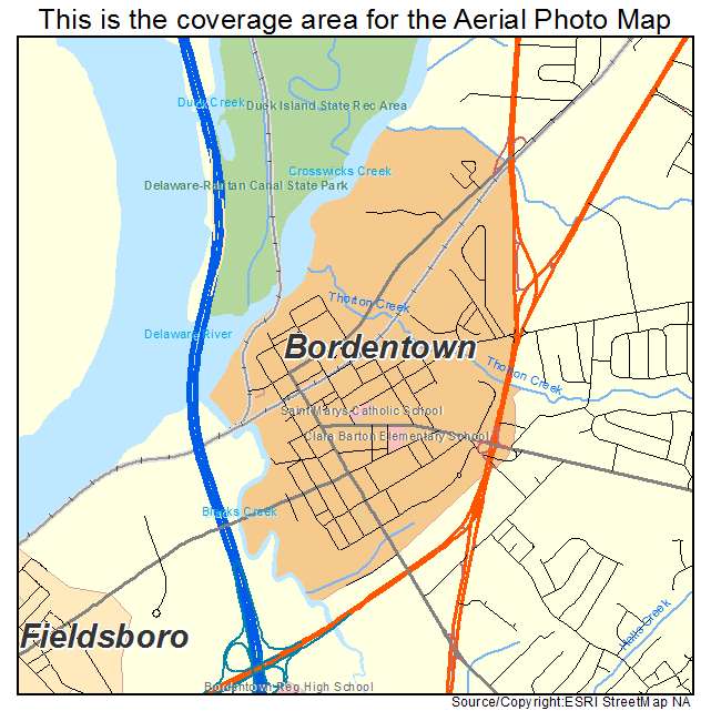 Bordentown, NJ location map 