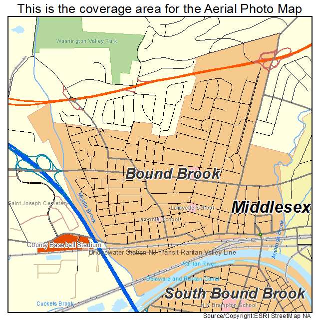 Bound Brook, NJ location map 