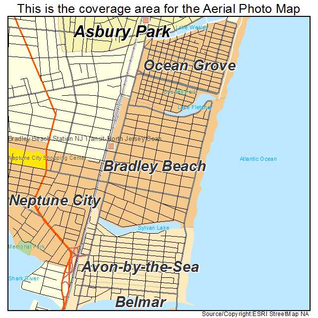 Bradley Beach, NJ location map 