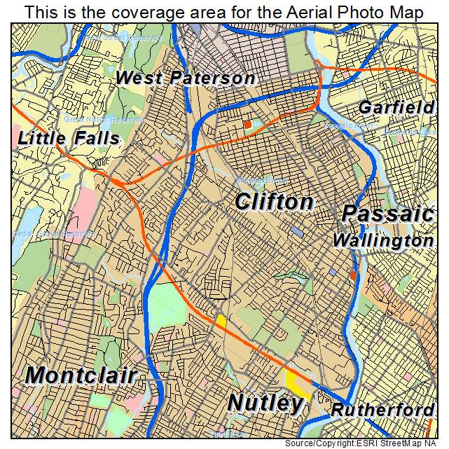 Clifton, NJ location map 