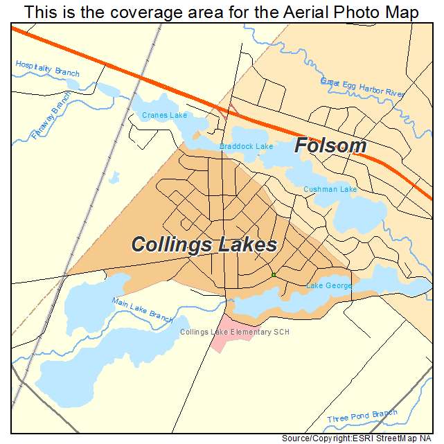 Collings Lakes, NJ location map 