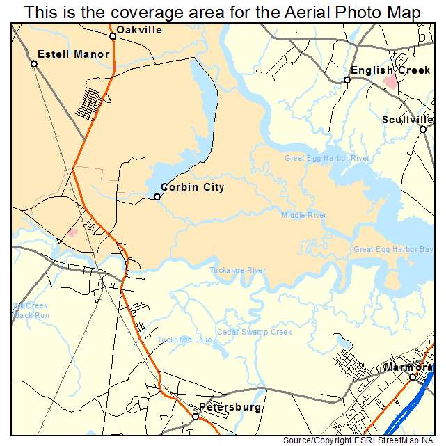 Corbin City, NJ location map 