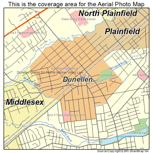 Dunellen, NJ location map 
