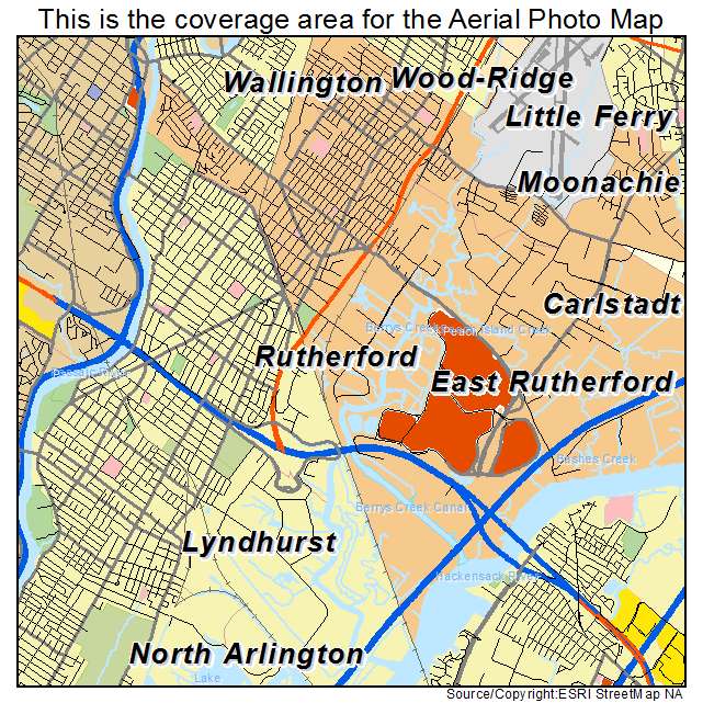 East Rutherford, NJ location map 