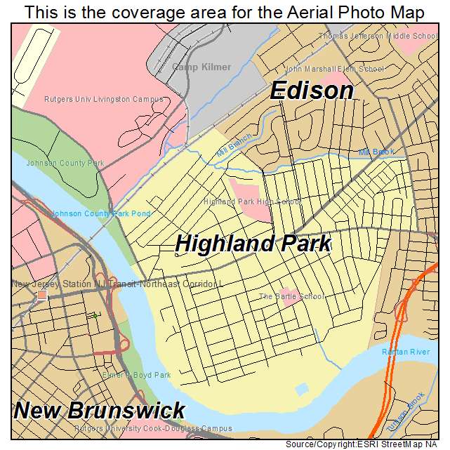Highland Park, NJ location map 