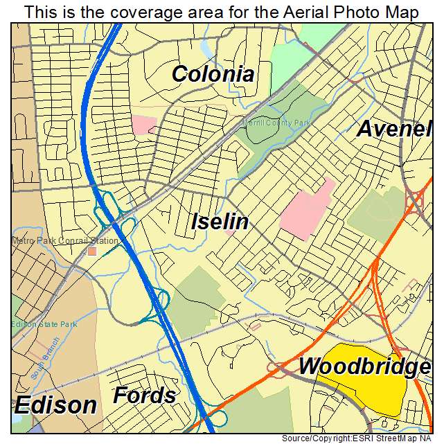 Aerial Photography Map of Iselin, NJ New Jersey