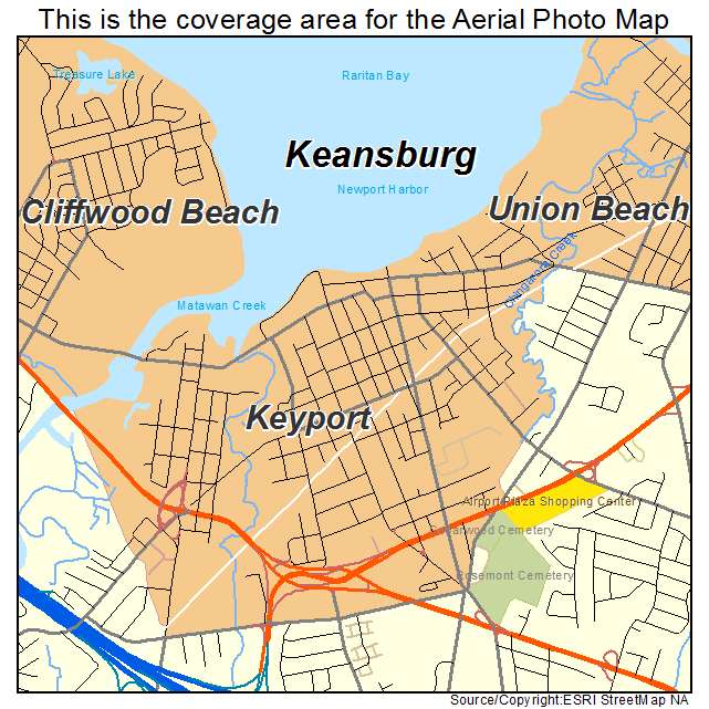 Keyport, NJ location map 
