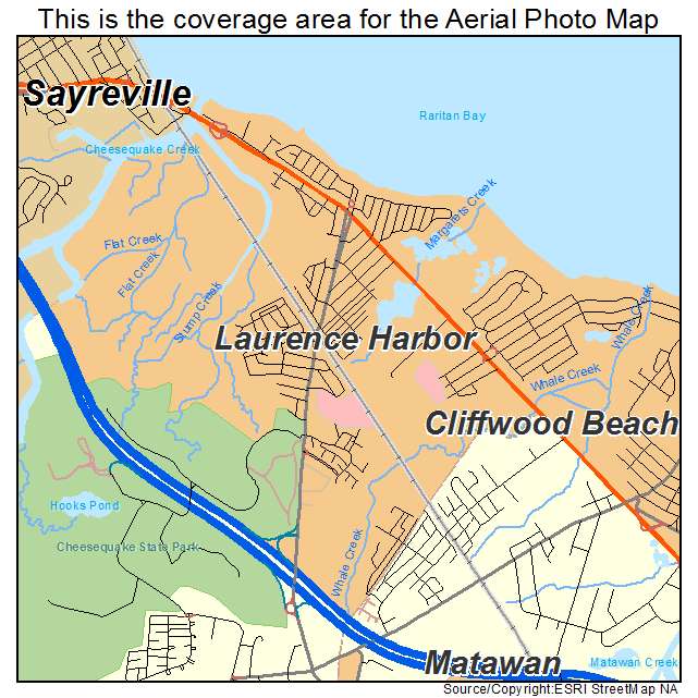 Laurence Harbor, NJ location map 