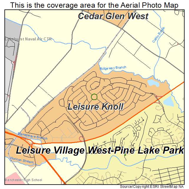 Leisure Knoll, NJ location map 