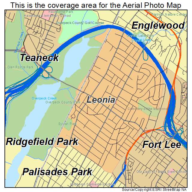 Leonia, NJ location map 