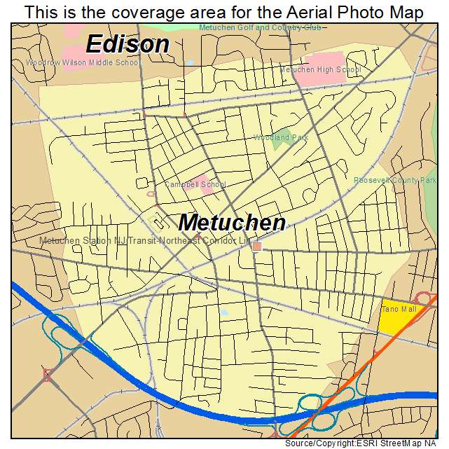 Metuchen, NJ location map 