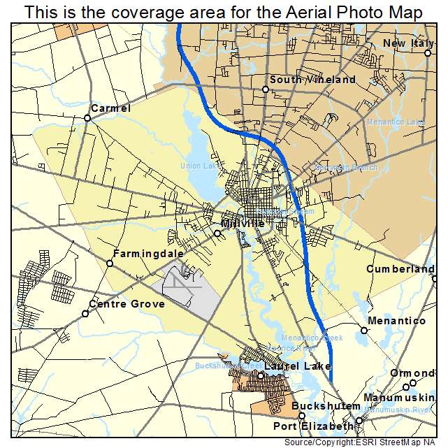 Millville, NJ location map 