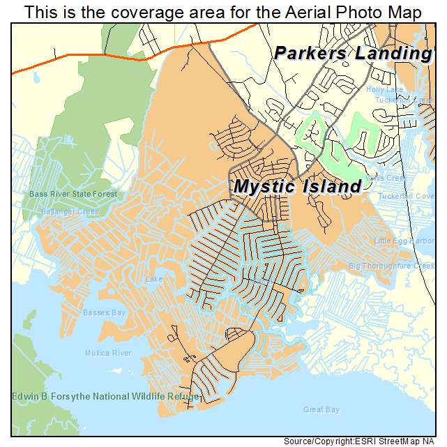 Mystic Island, NJ location map 