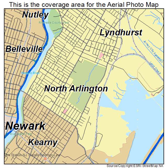 North Arlington, NJ location map 