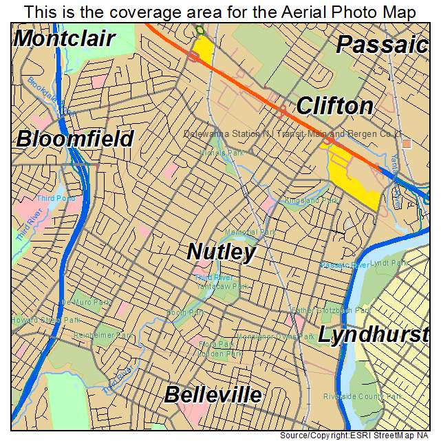 Nutley, NJ location map 