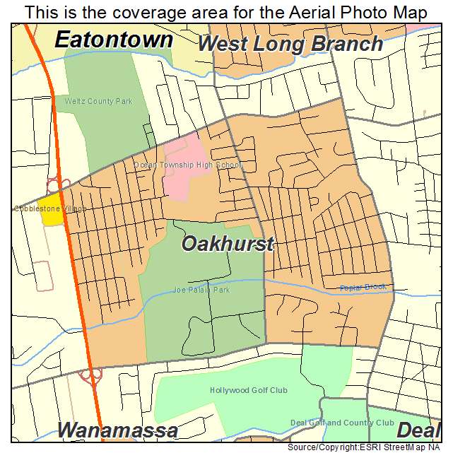 Oakhurst, NJ location map 
