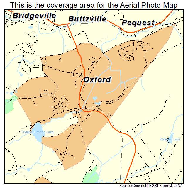 Oxford, NJ location map 