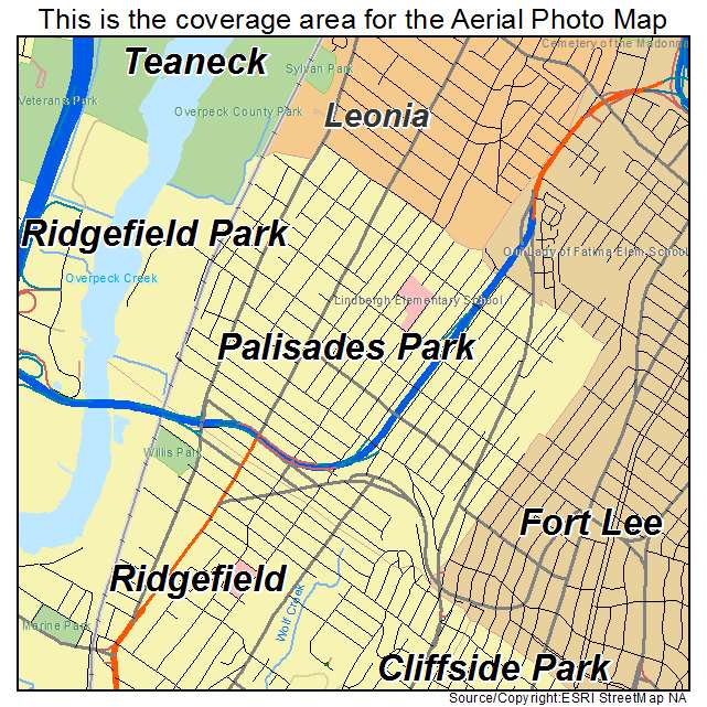 Palisades Park, NJ location map 