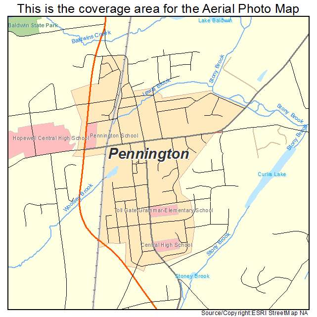 Pennington, NJ location map 