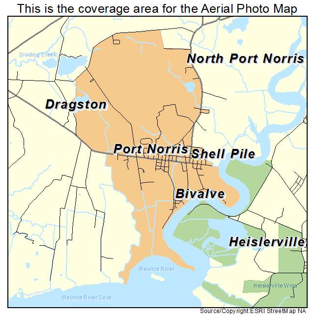Port Norris, NJ location map 